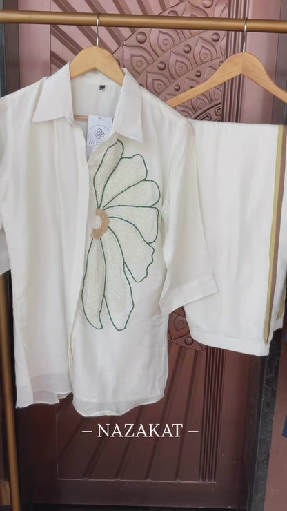 White boota Co-ord Set