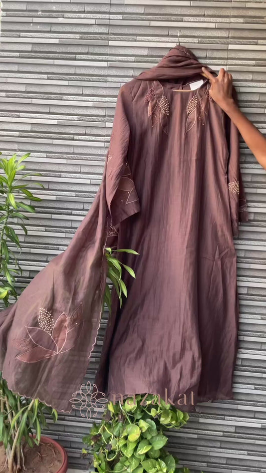 Bell Sleeves Mul Chanderi Suit Set