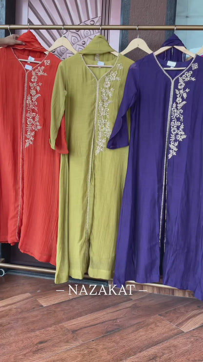 Mul Chanderi Zardozi Suit Sets