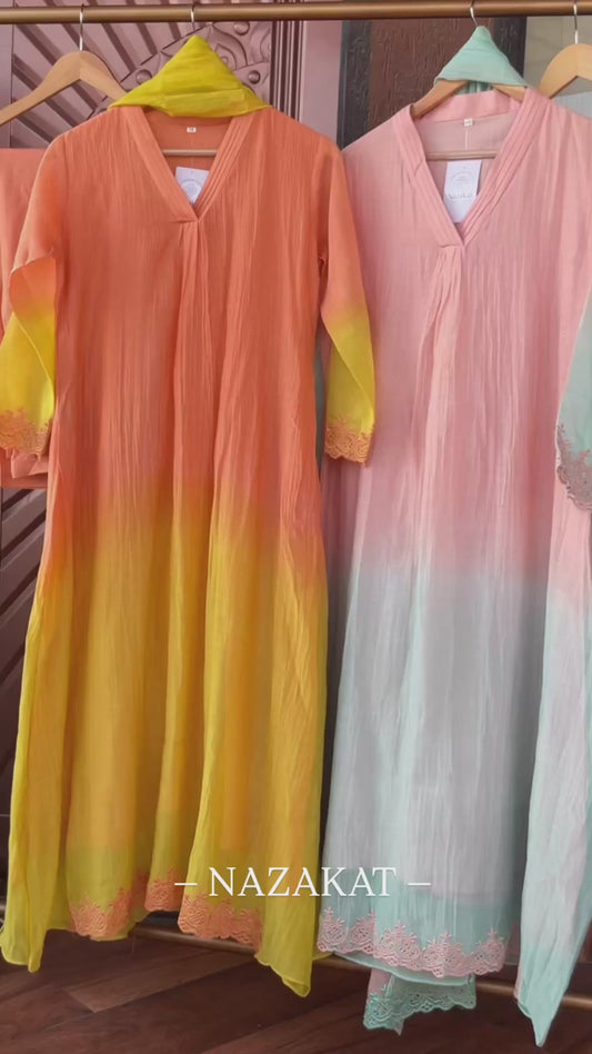 Mul chanderi ombre suit sets