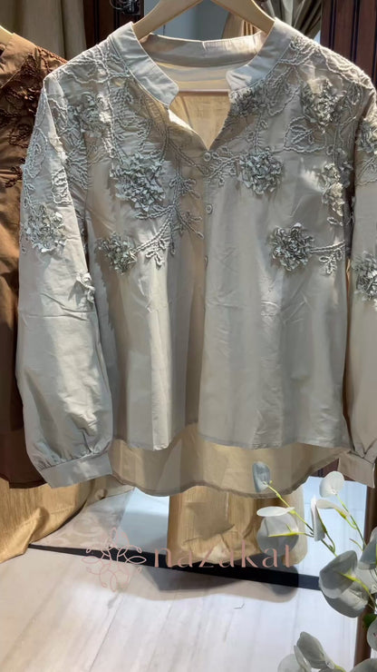 Chinese Collar Cotton Shirt