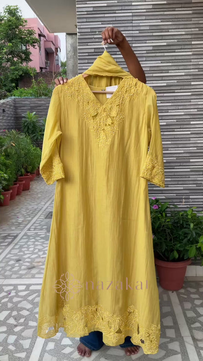 Ada Suit Set - Mul Chanderi Suit Set