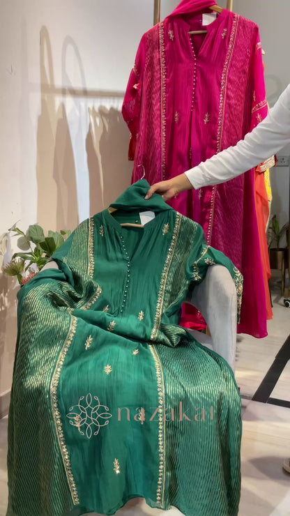 Meher Mul Chanderi Zardozi Suit Set