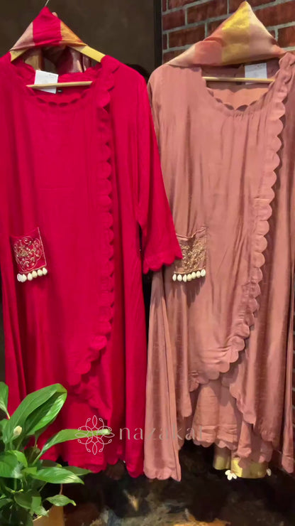 Silk three piece scallop Set