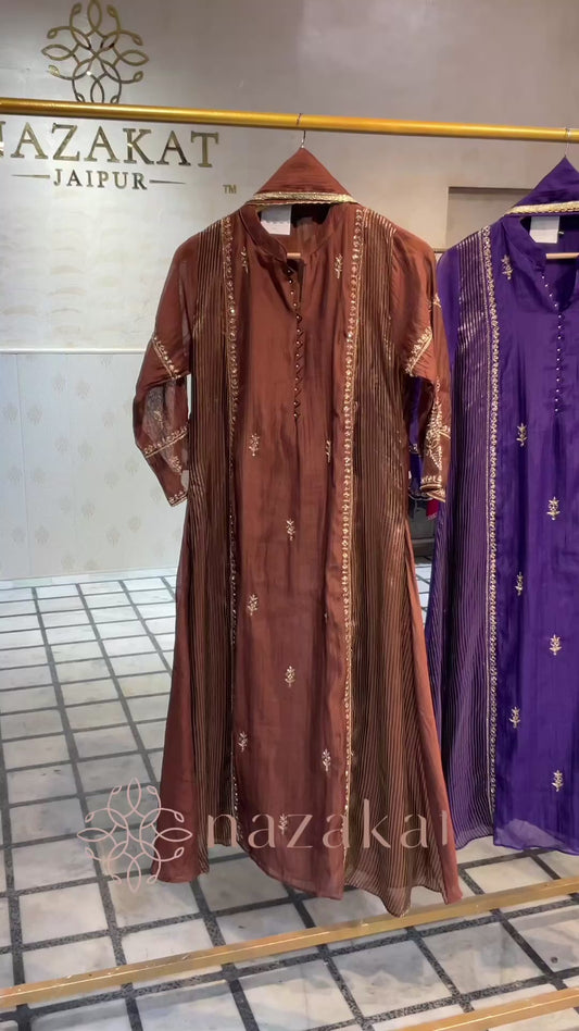 Meher Mul Chanderi Zardozi Suit Set