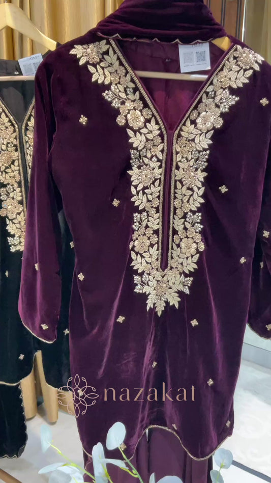 Velvet Short Kurta Set