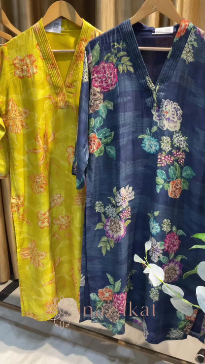 V-neck Muslin floral Co-ord Set