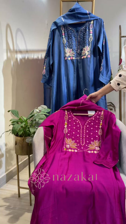 SAAZ Chanderi Suit Set ( Dispatch time - 20 days )