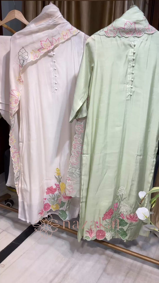 Plus size - Mul Chanderi Applique Set