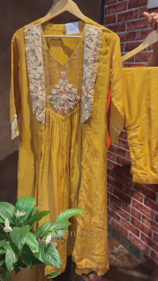 Mul Chanderi festive Kurta Pant Set(M-3XL)