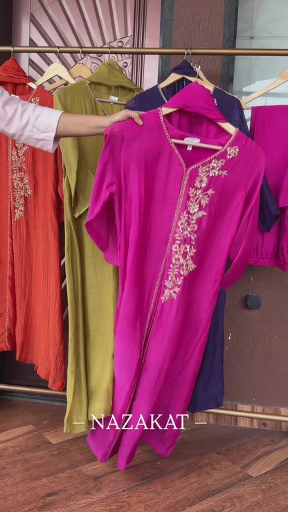 Mul Chanderi Zardozi Suit Sets