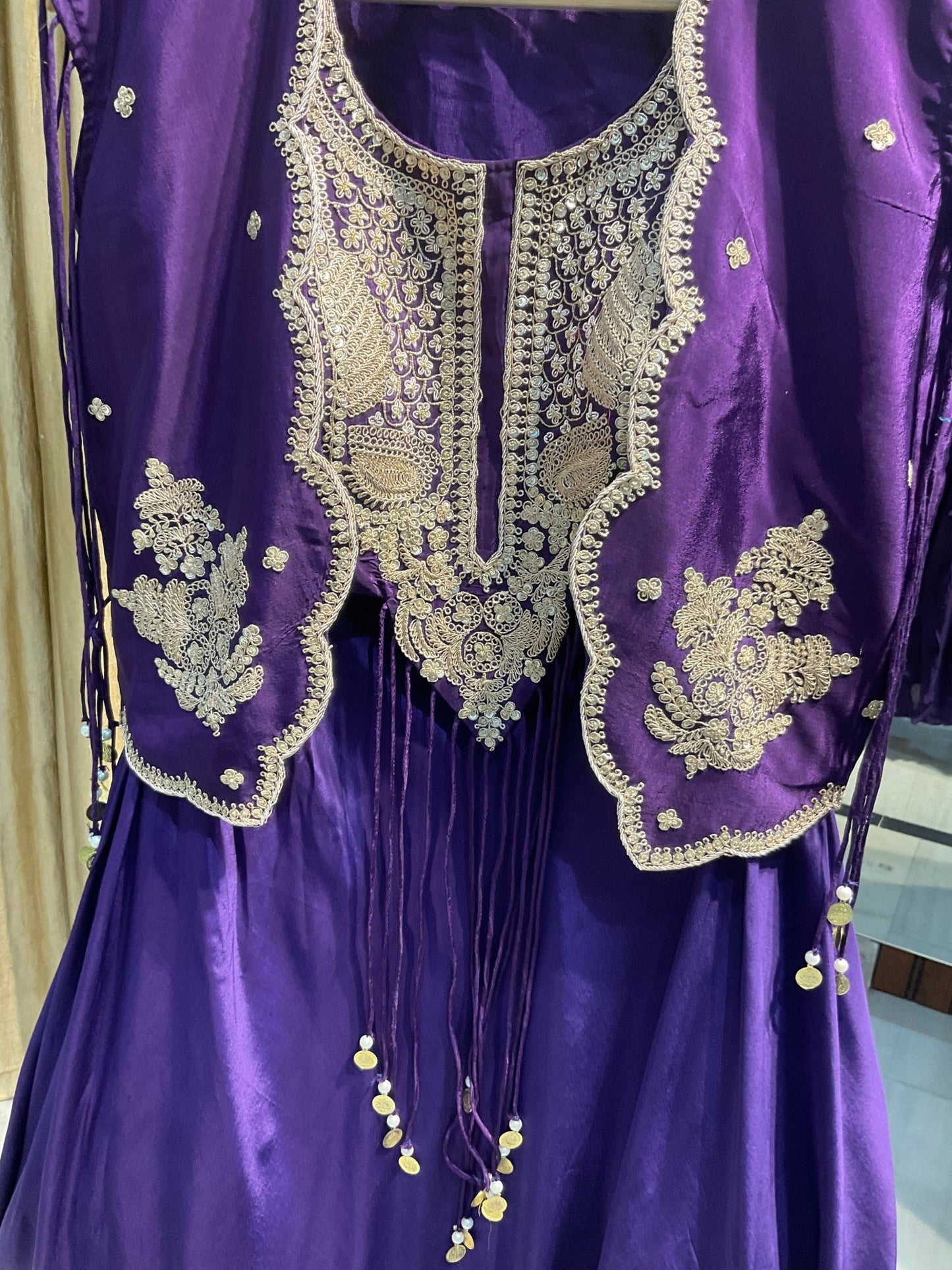 Regal Purple lehanga with dori work(Plus size Customization) - nazakatjaipurnazakat_jaipur