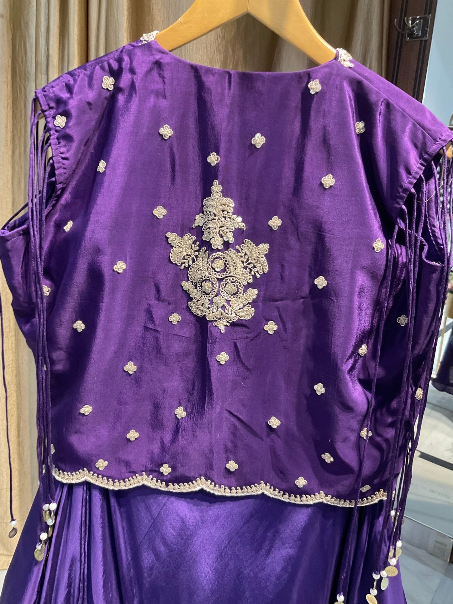 Regal Purple lehanga with dori work(Plus size Customization) - nazakatjaipurnazakat_jaipur