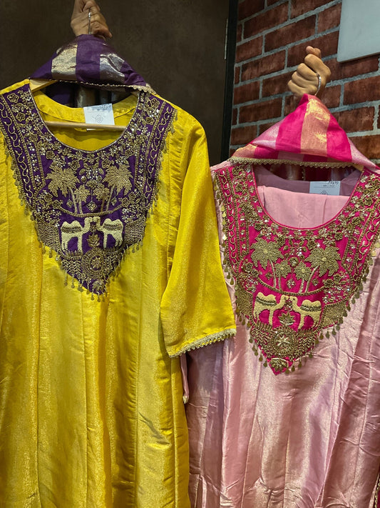 Tissue Anarkali Sets(38 - 46) - nazakatjaipurnazakat_jaipur