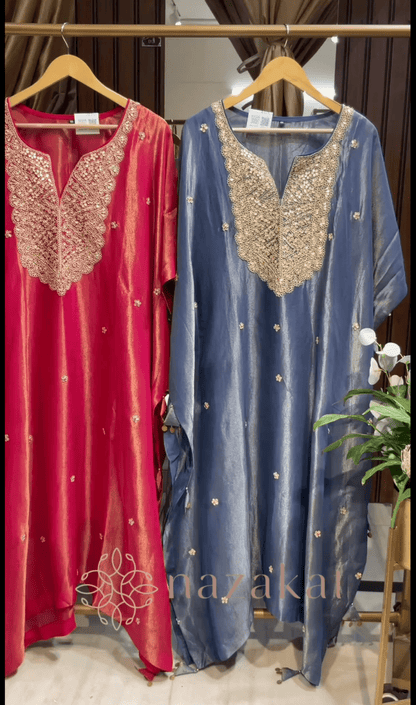 Tissue Gotta Patti Kaftan Set(25 days dispatch time) - nazakatjaipurnazakat_jaipur